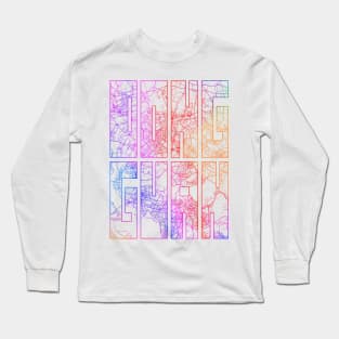 Dongguan, China City Map Typography - Colorful Long Sleeve T-Shirt